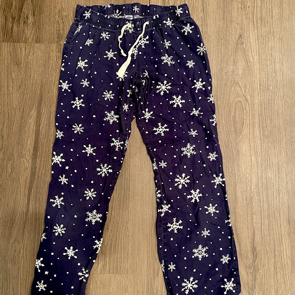 XS Old Navy Blue Snowflake Pajama Pants